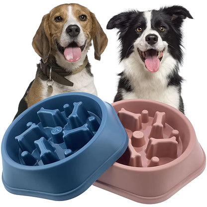 Slow Feeder Bone Design Pet Bowl